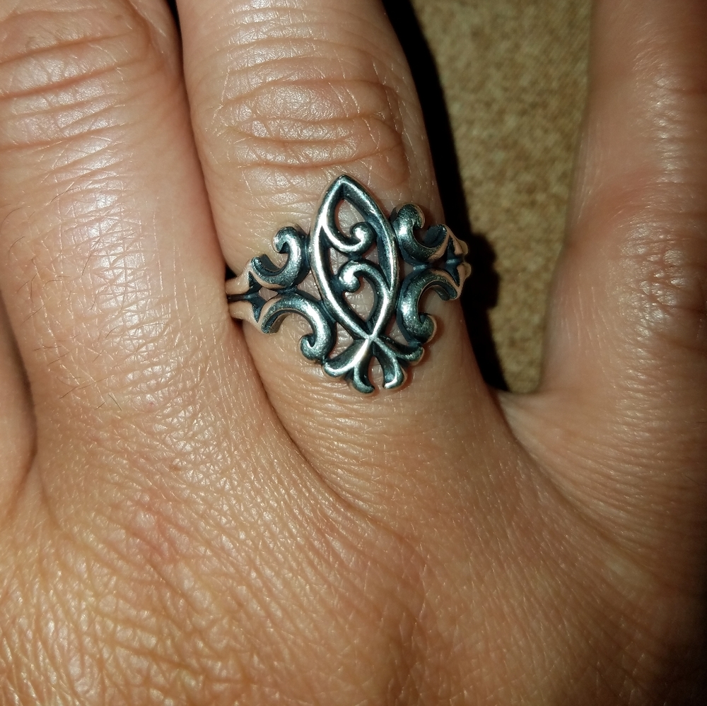 Scroll Christian ring